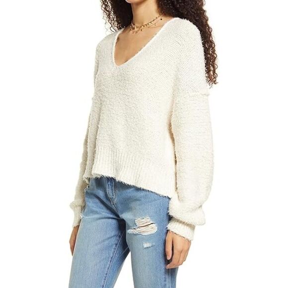 Free People Theo V-Neck Cream |‎ Size S - Picture 2 of 9